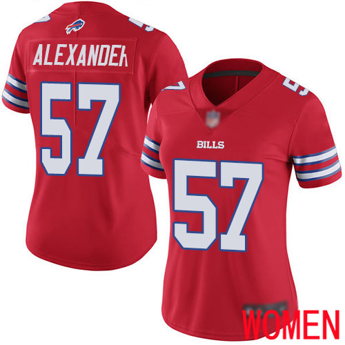 Women Buffalo Bills #57 Lorenzo Alexander Limited Red Rush Vapor Untouchable NFL Jersey